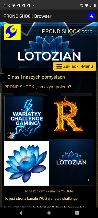 Screen z PROND SHOCK Browser